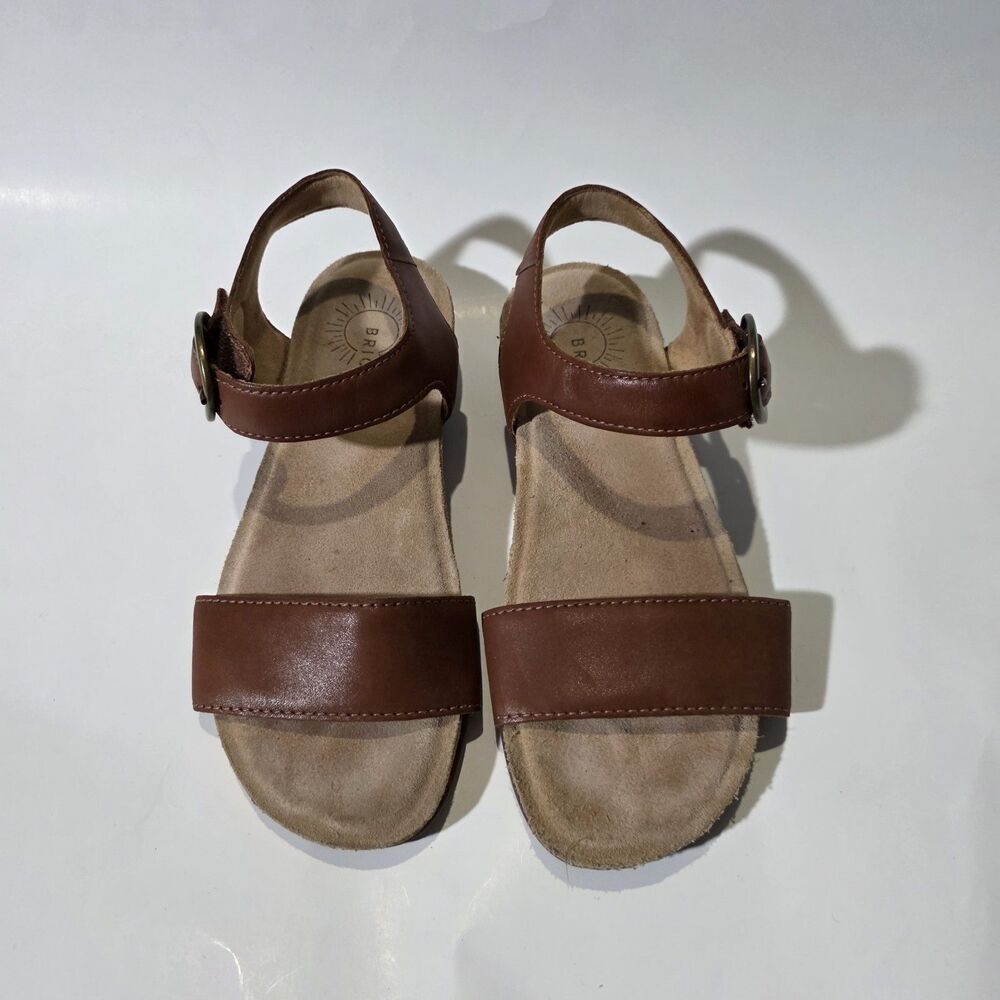 Brioso - Rancho Womens Ankle Straps Leather Sandals Brown Sz 7 M